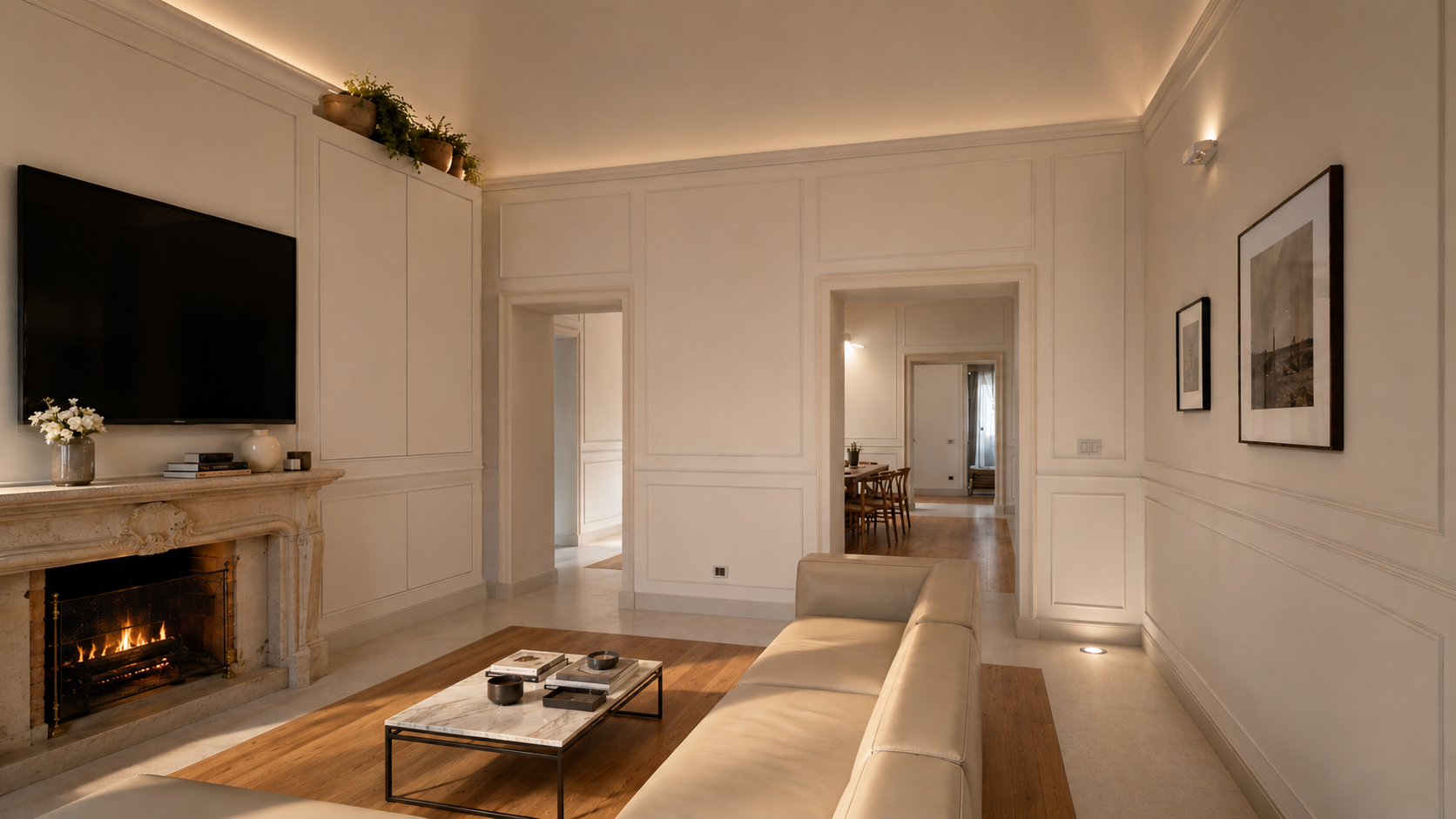 Rendering del soggiorno