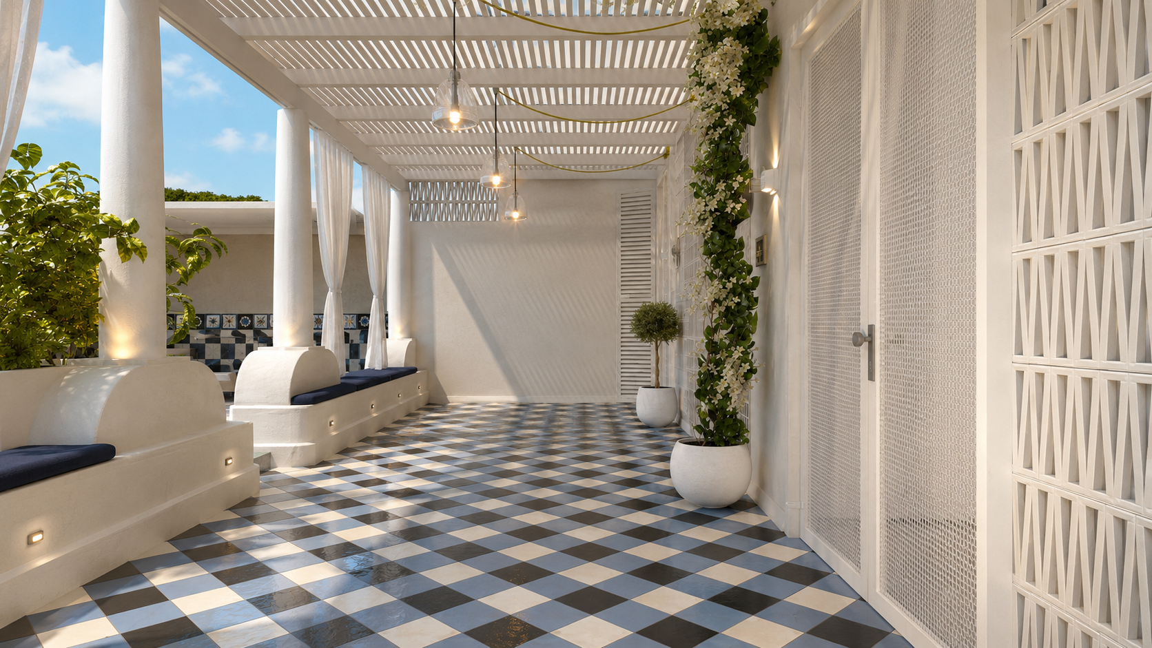 Rendering della terrazza